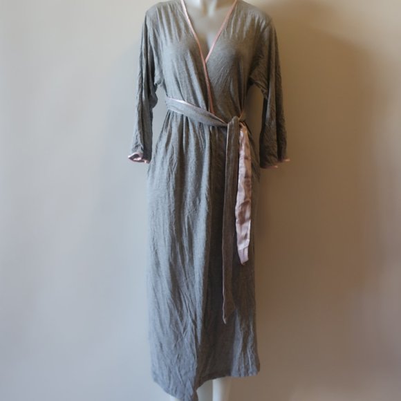 WOMENS CARMEN VON GLASER GREY PINK MAXI ROBE M * - Picture 2 of 14